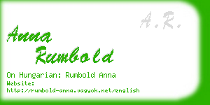 anna rumbold business card